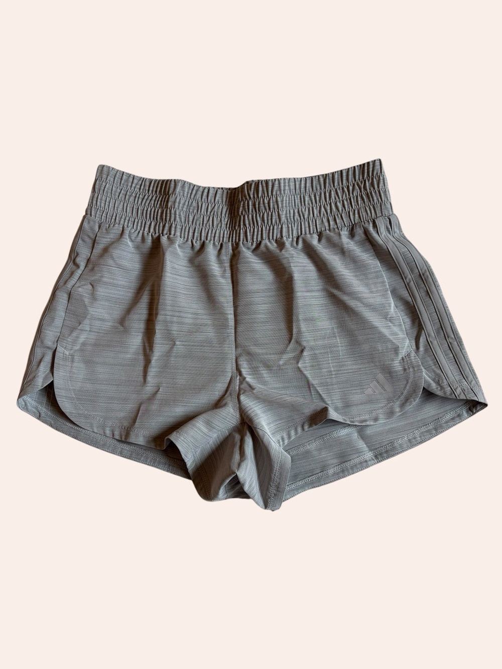 NWT Adidas Pacer Training 3-Stripes 3" High-Rise Shorts Women's Size S Grey Gym